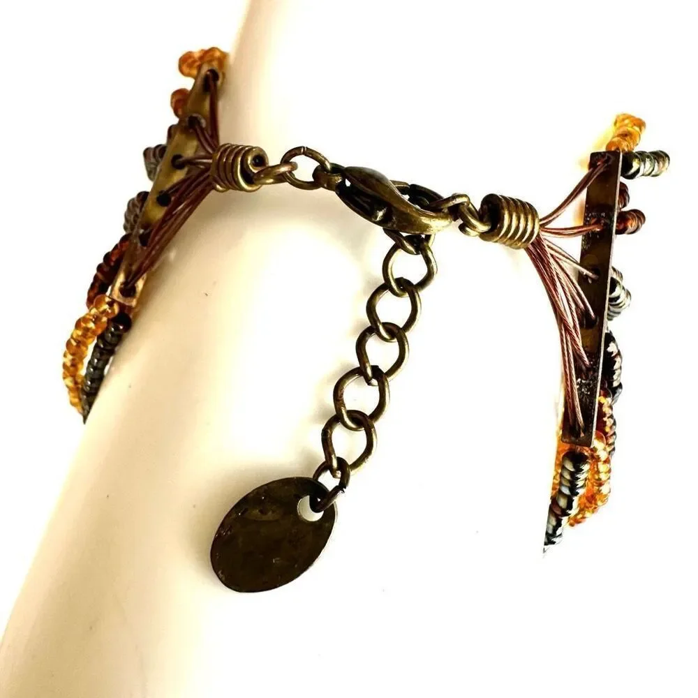 Brown multi strand bracelet